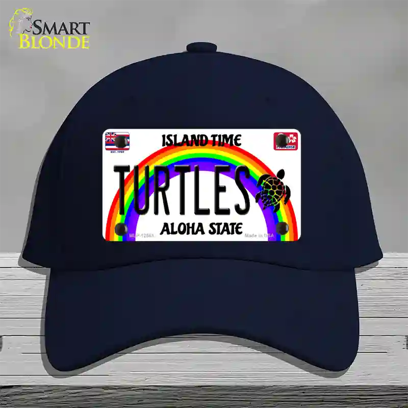 Turtles Hawaii Novelty License Plate Hat Cotton / Navy