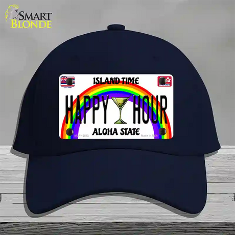 Happy Hour Hawaii Novelty License Plate Hat Cotton / Navy