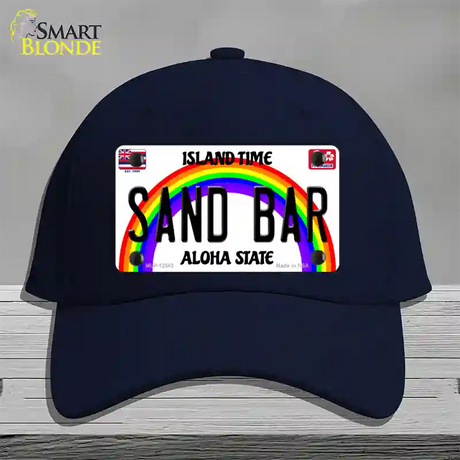 Sand Bar Hawaii Novelty License Plate Hat Cotton / Navy