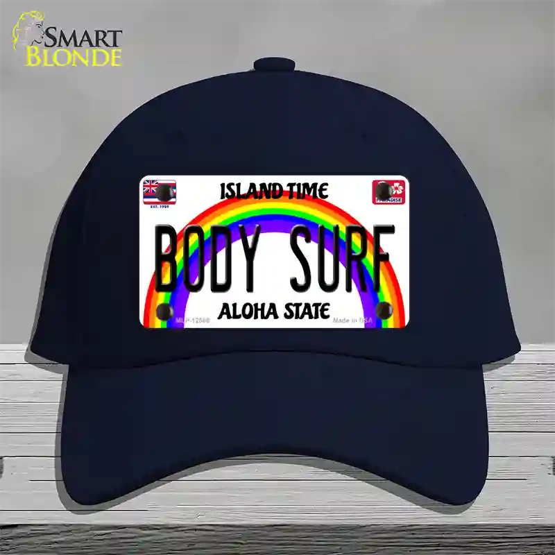 Body Surf Hawaii Novelty License Plate Hat Cotton / Navy