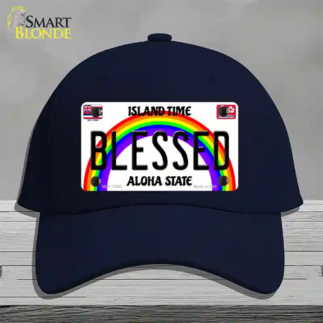 Blessed Hawaii Novelty License Plate Hat Cotton / Navy