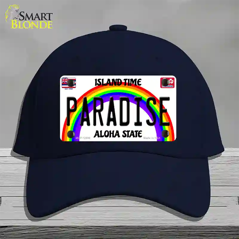 Paradise Hawaii Novelty License Plate Hat Cotton / Navy