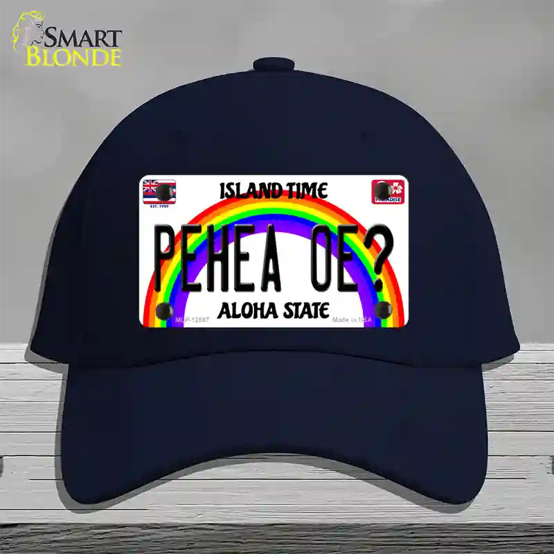 Pehea Oe Hawaii Novelty License Plate Hat Cotton / Navy