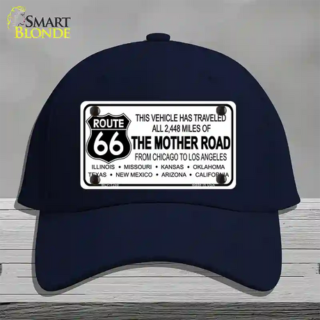 Route 66 The Mother Road Novelty License Plate Hat Cotton / Navy