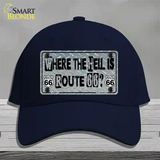 Where The Hell Is Route 66 Novelty License Plate Hat Cotton / Navy