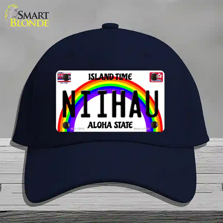 Niihau Hawaii Novelty License Plate Hat Cotton / Navy