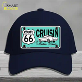 Route 66 Retro Cruisin Novelty License Plate Hat Cotton / Navy