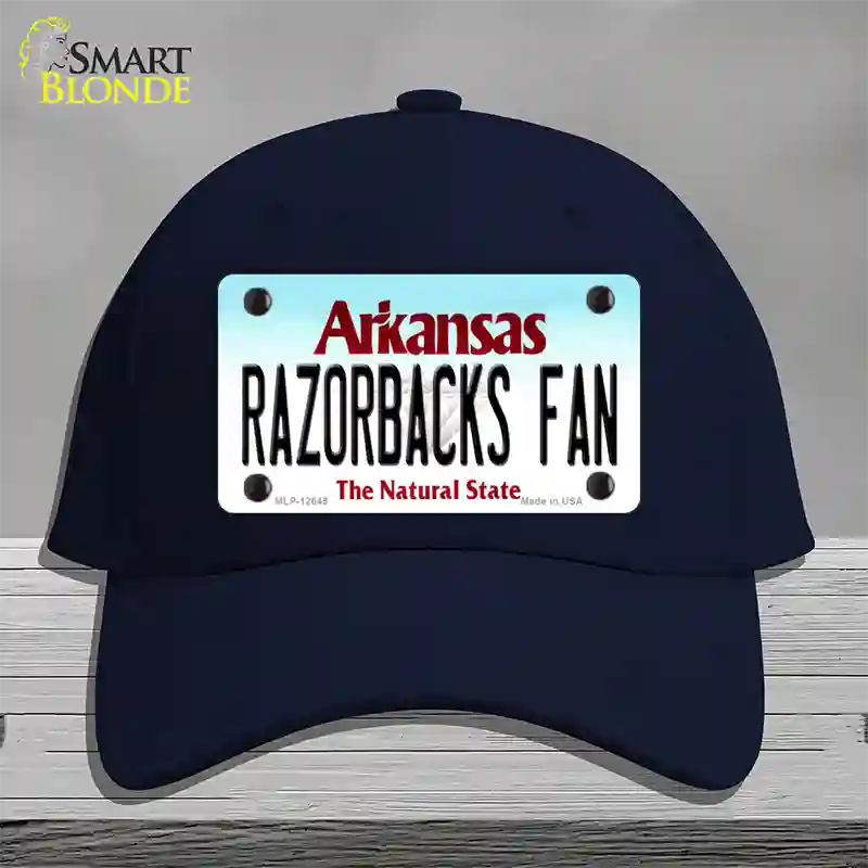 Razorbacks Fan Novelty License Plate Hat Cotton / Navy