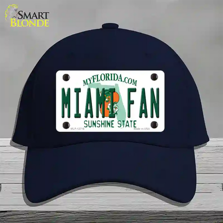 Miami Fan Novelty License Plate Hat Cotton / Navy