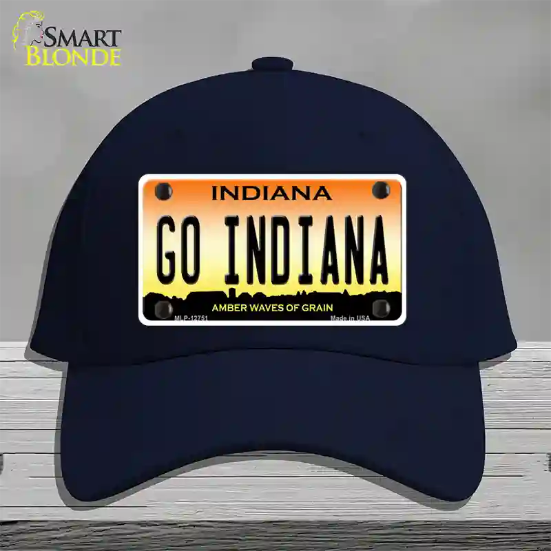 Go Indiana Novelty License Plate Hat Tag Cotton / Navy