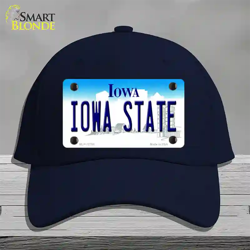 Iowa State Novelty License Plate Hat Tag Cotton / Navy