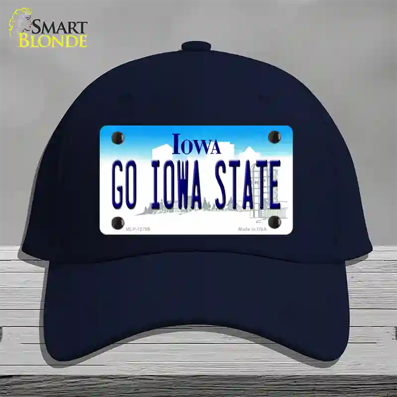 Go Iowa State Novelty License Plate Hat Tag Cotton / Navy