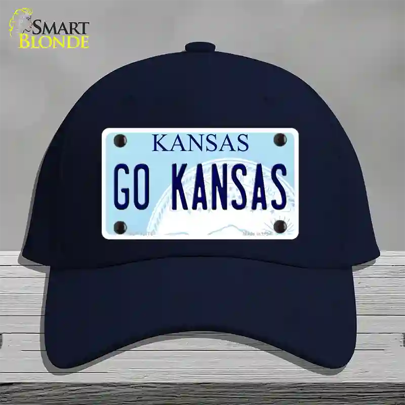 Go Kansas Novelty License Plate Hat Tag Cotton / Navy