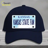 Kansas State Fan Novelty License Plate Hat Tag Cotton / Navy