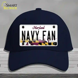 Navy Fan Novelty License Plate Hat Tag Cotton / Navy