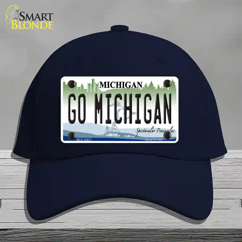 Go Michigan Novelty License Plate Hat Cotton / Navy