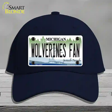 Wolverines Fan Novelty License Plate Hat Cotton / Navy