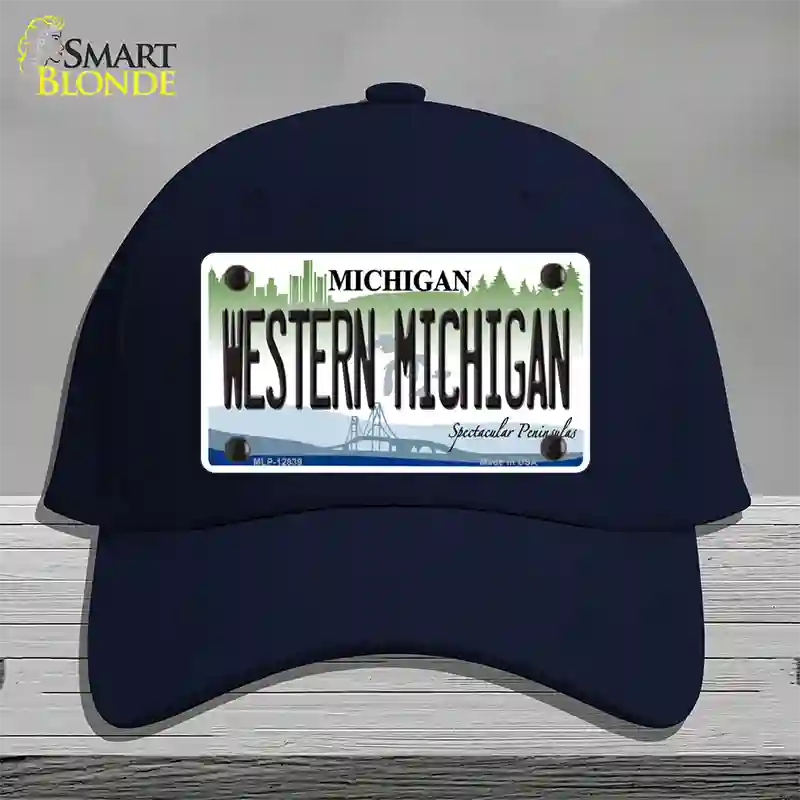 Western Michigan Novelty License Plate Hat Cotton / Navy