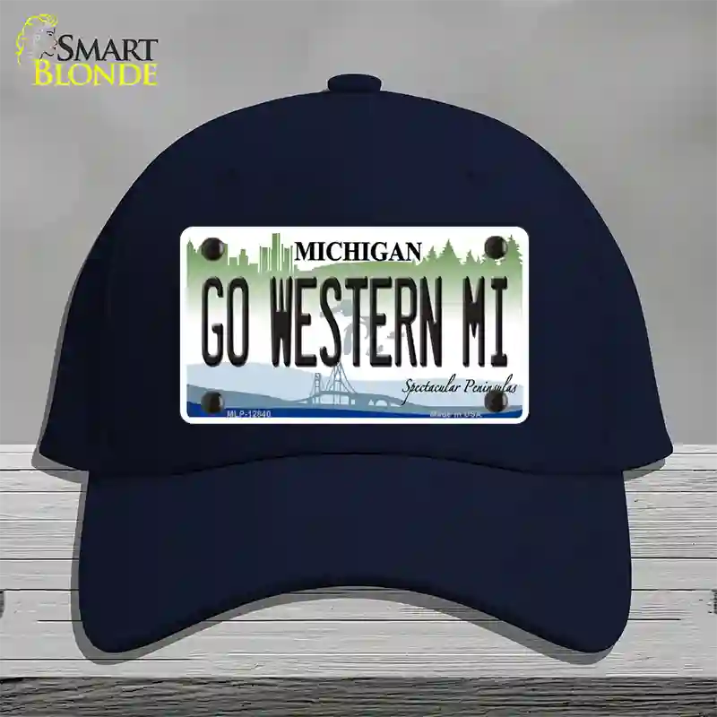 Go Western Michigan Novelty License Plate Hat Cotton / Navy