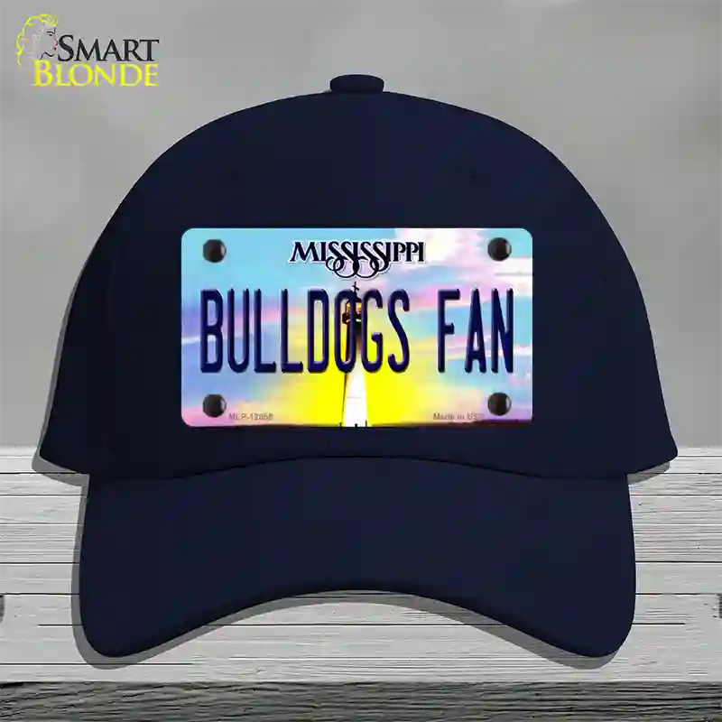 Bulldogs Fan Mississippi Novelty License Plate Hat Cotton / Navy