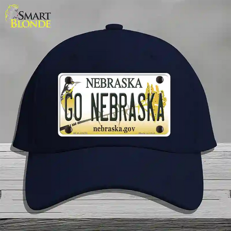 Go Nebraska Novelty License Plate Hat Cotton / Navy