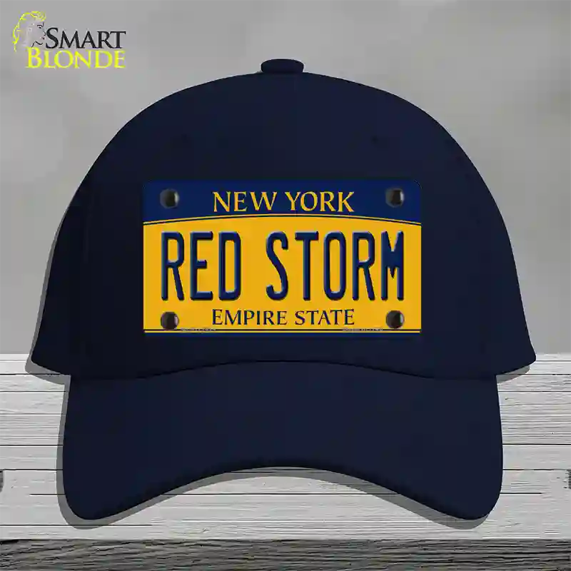 Red Storm Novelty License Plate Hat Cotton / Navy