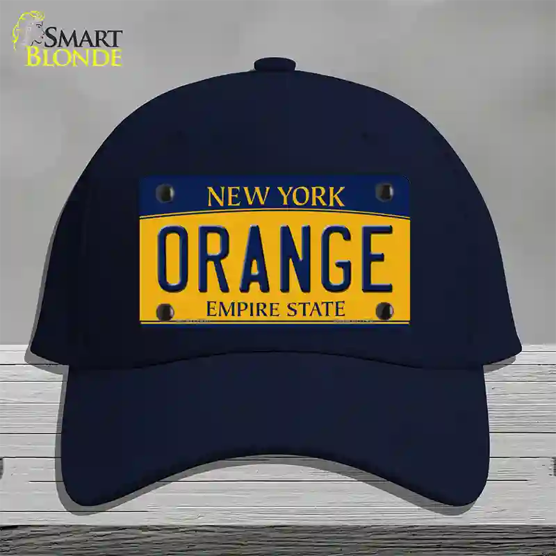 Orange Novelty License Plate Hat Cotton / Navy