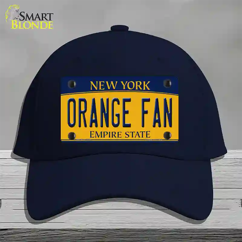 Orange Fan Novelty License Plate Hat Cotton / Navy