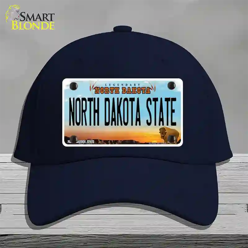 North Dakota State Novelty License Plate Hat Cotton / Navy