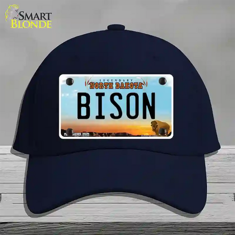 Bison Novelty License Plate Hat Cotton / Navy