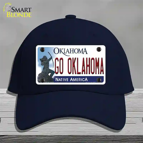 Go Oklahoma Novelty License Plate Hat Cotton / Navy