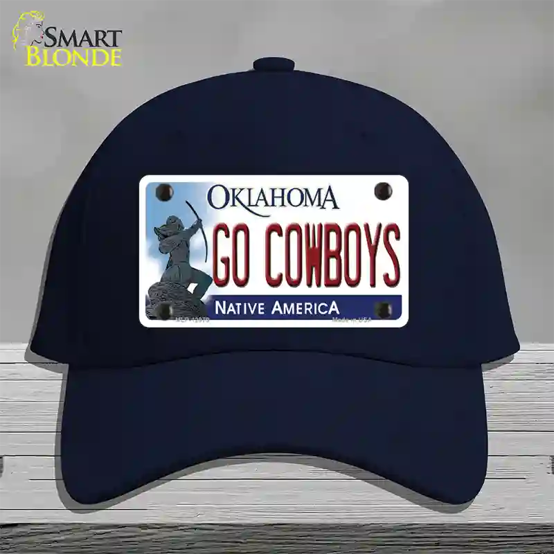 Go Cowboys Novelty License Plate Hat Cotton / Navy