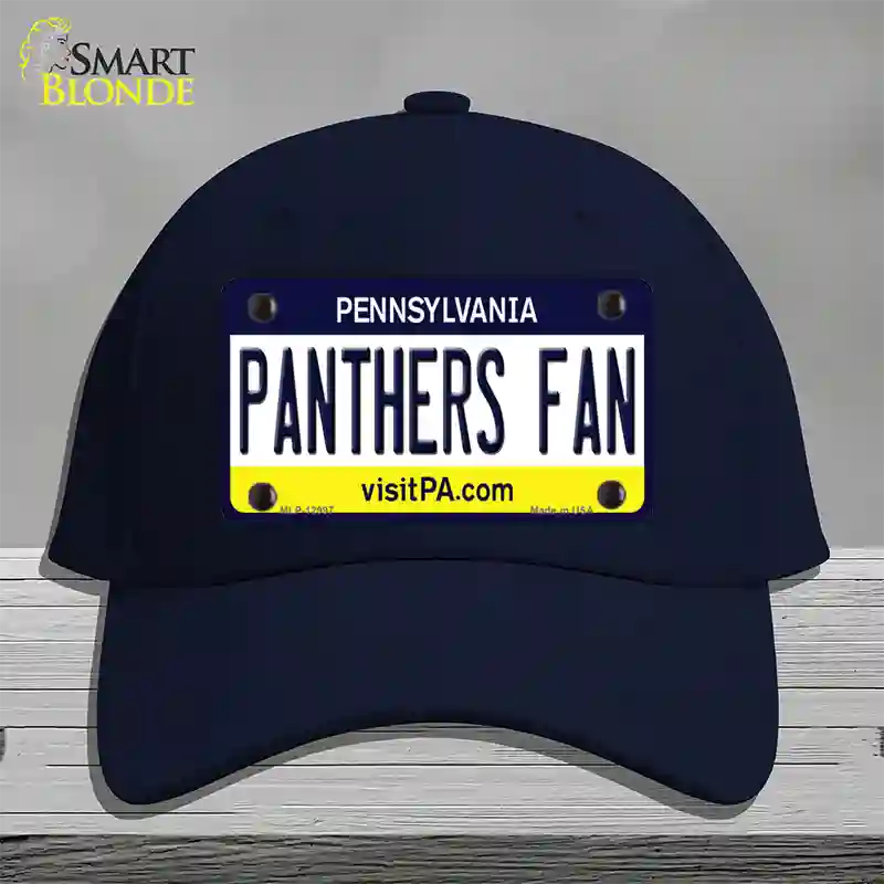 Panthers Fan Novelty License Plate Hat Cotton / Navy