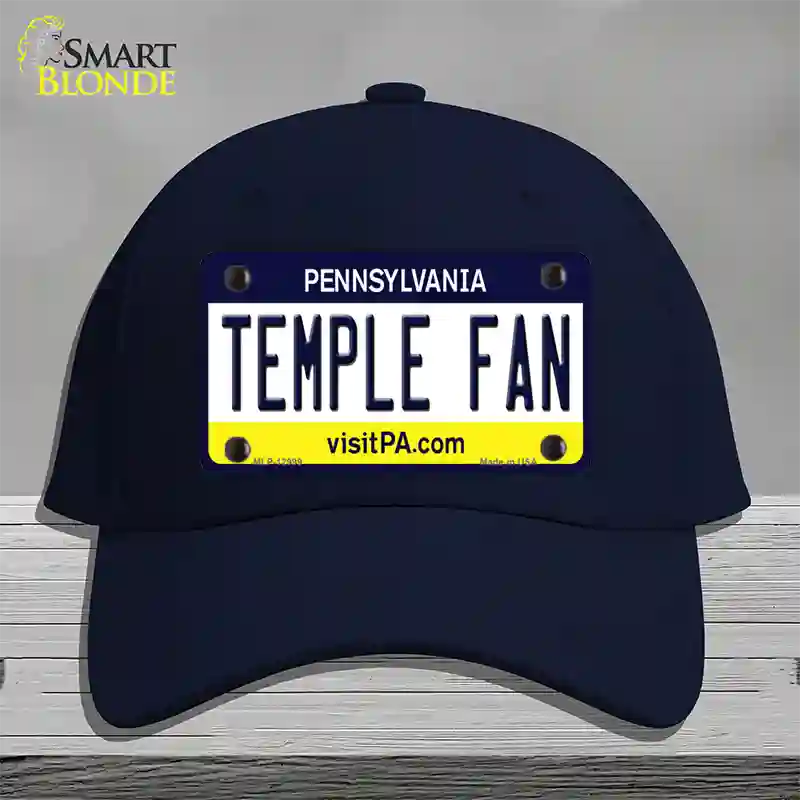 Temple Fan Novelty License Plate Hat Cotton / Navy