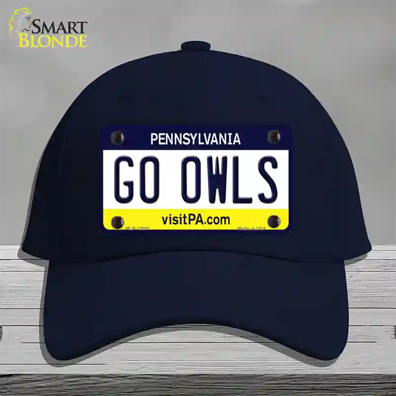 Go Owls Novelty License Plate Hat Cotton / Navy