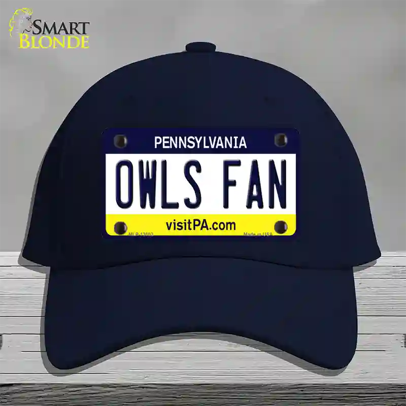 Owls Fan Novelty License Plate Hat Cotton / Navy