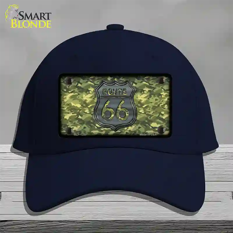 Route 66 Camouflage Novelty License Plate Hat Cotton / Navy