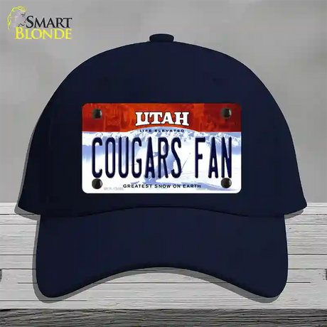 Cougars Fan Utah Novelty License Plate Hat Cotton / Navy