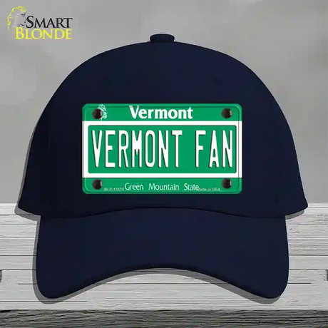 Vermont Fan Novelty License Plate Hat Cotton / Navy