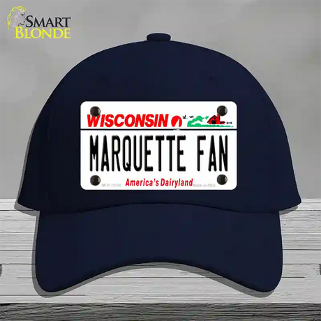 Marquette Fan Novelty License Plate Hat Cotton / Navy