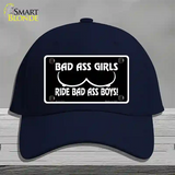 Bad Ass Girls Novelty License Plate Hat Cotton / Navy