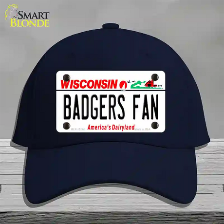 Badgers Fan Novelty License Plate Hat Cotton / Navy