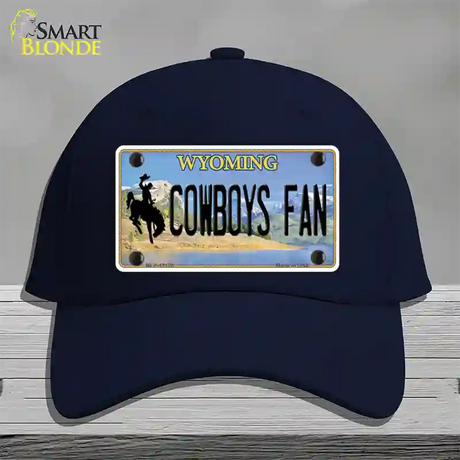 Cowboys Fan Wyoming Novelty License Plate Hat Cotton / Navy