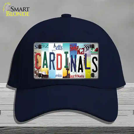 Cardinals Strip Art Novelty License Plate Hat Tag Cotton / Navy