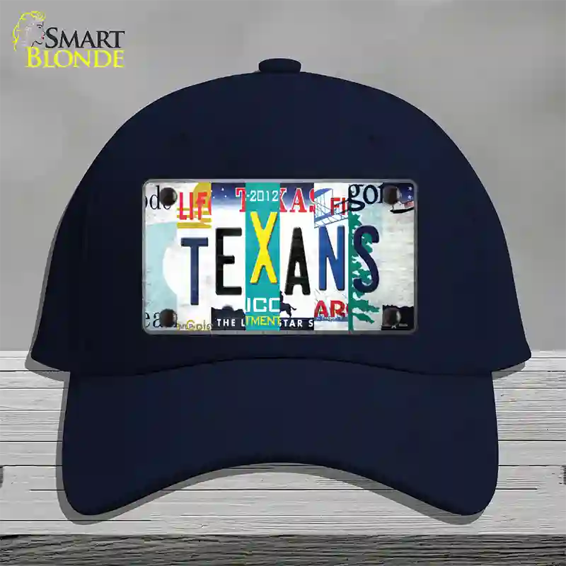 Texans Strip Art Novelty License Plate Hat Tag Cotton / Navy