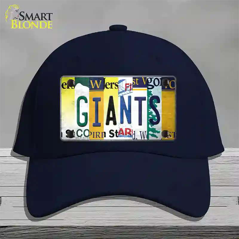 Giants Strip Art Novelty License Plate Hat Tag Cotton / Navy