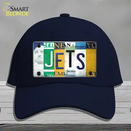 Jets Strip Art Novelty License Plate Hat Tag Cotton / Navy