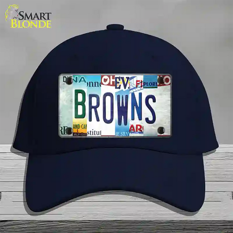 Browns Strip Art Novelty License Plate Hat Tag Cotton / Navy