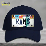 Rams Strip Art Novelty License Plate Hat Tag Cotton / Navy