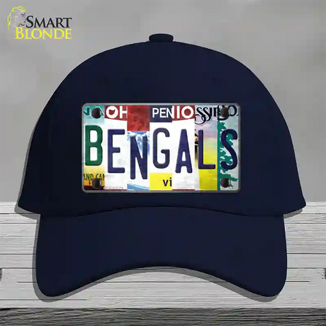 Bengals Strip Art Novelty License Plate Hat Tag Cotton / Navy